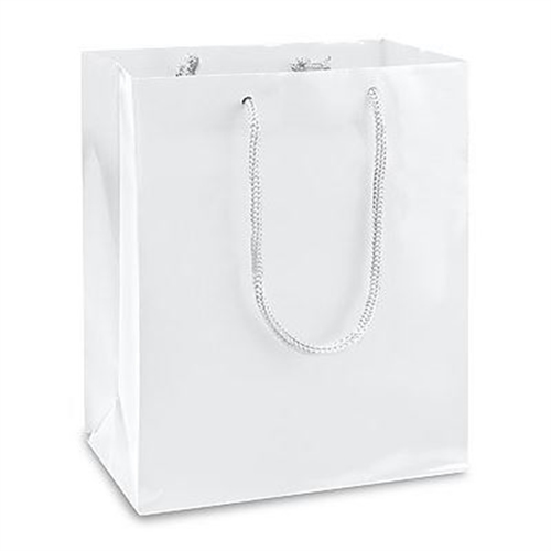 White Gloss Laminated Heavy Paper Tote Bag,RP1333,Red River Promos