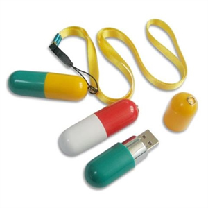 2GB Pill USB Flash Drive With Lanyard