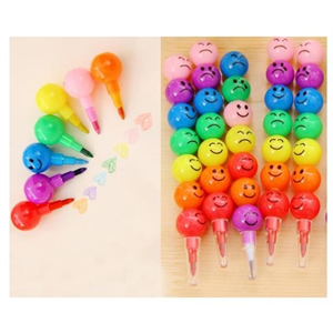 7-in-1 Rainbow Crayon With Funny Faces