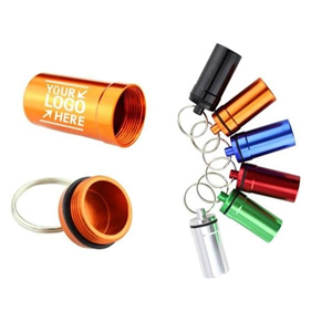Aluminum Pill Box Keychain
