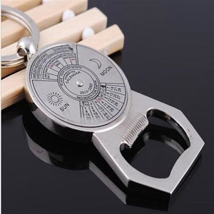 Bottle Opener With Calendar Metal Keychain