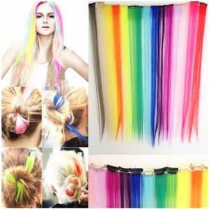 Colorful Clip On Hair Extension Wig