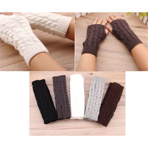 Fashion Autumn Winter Long Fingerless Knitting Gloves