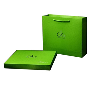 Gift Set. Custom Laminated Matte Paper Bag with Paper Box.