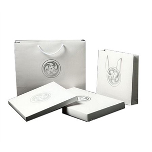 Gift Set. Custom Laminated Matte Paper Bag with Paper Box.