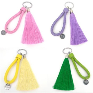 Leather Key Ring Pendant with Tassels