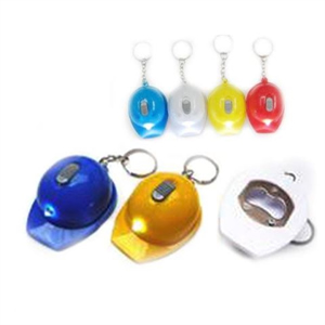 Led Helmet Key Chain with Can Opener