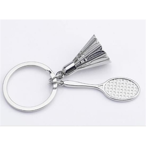 Metal Badminton and Racket Key Ring