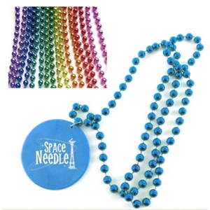 Metallic Plastic Beads Necklace With Medallion