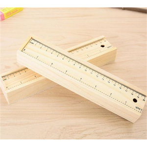 Mini Wooden Ruler Pencil Box