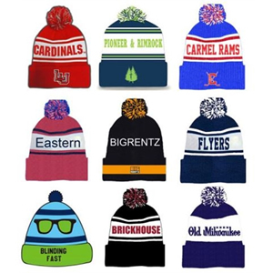 Multi Color Pom Pom Knit Beanie With Fold