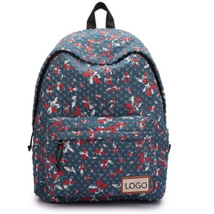 Navy and red Print backpack bag