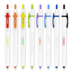 New Style Slim White Plastic Ballpoint Pen