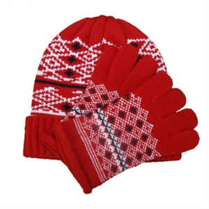 Outdoor 2-Piece Knit Beanie & Gloves Set