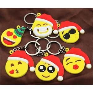 PVC Christmas Emoji Key Ring