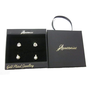 Pearl Cubic Zirconia Earrings Jewelry Box
