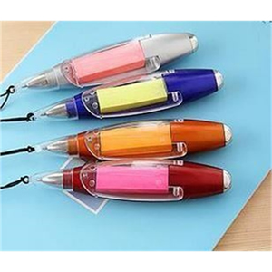 Plastic Lanyard LED Light With Sticknote Pen