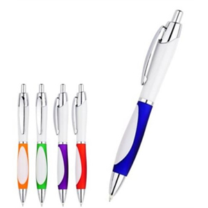 Plunger Action Curved Barrel Ballpoint Pen with Window