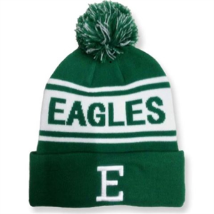 Pom Pom Knit Beanie With both Jacquard and Embroidery Logo
