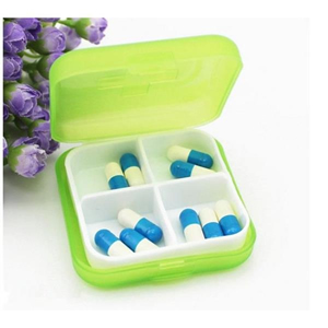 Portable 4 Slots Pill Box