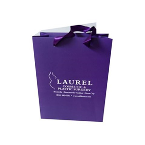 Purple Color Customized Laminated Euro Tote Paper Bag