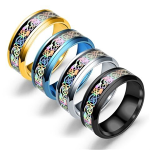 Rainbow Colorful Dragon Pattern Ring