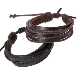 Retro Eco-Friendly Leather Charm Bracelet