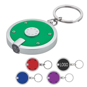 Round LED Flashlight and Keychain