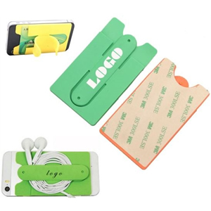 Silicone Mobile Phone Wallet With Slap Stand