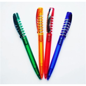 Silver Clip Spring Ballpoint Pen