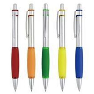 Silver Metal Ball Pen with Colorful Accessory