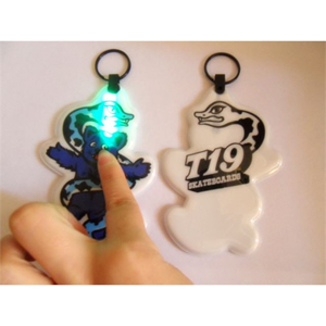 Soft plastic PVC keychain with LED light, keylight