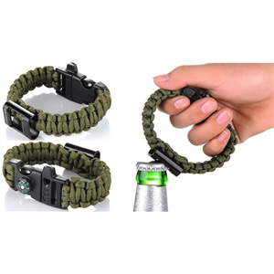 Survival Paracord With Bottle Opener And Compass