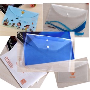 Translucent PVC HandBag snap button Envelope File Bag