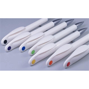 White Twist Pen with Colorful Point